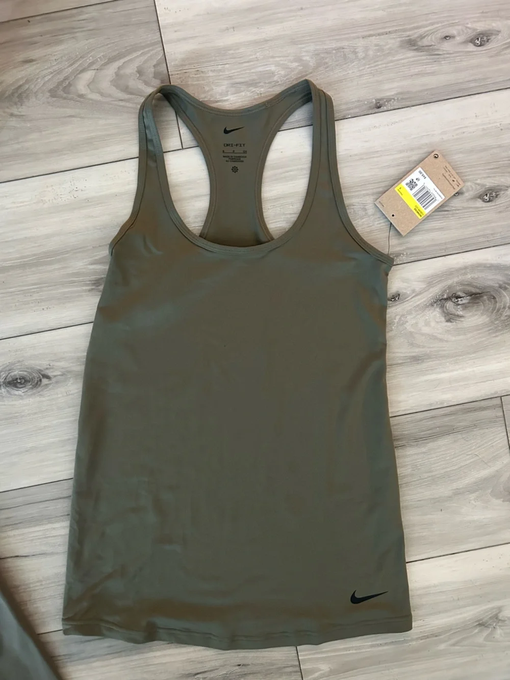 Nike Dri-FIT NWT Olive Green Racerback Tank & Biker Shorts Set